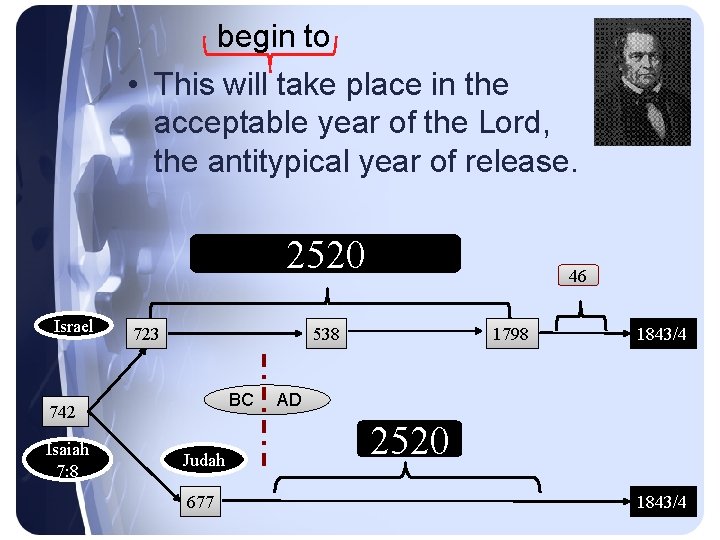 begin to • This will take place in the acceptable year of the Lord,