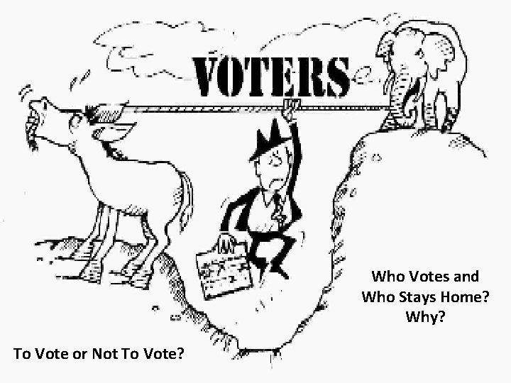 Who Votes and Who Stays Home? Why? To Vote or Not To Vote? 