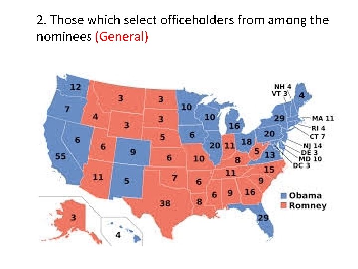 2. Those which select officeholders from among the nominees (General) 