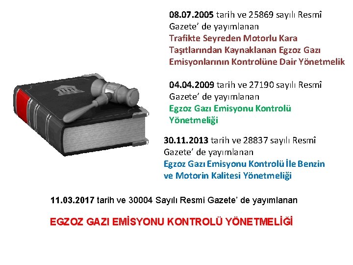 08. 07. 2005 tarih ve 25869 sayılı Resmî 08. 07. 2005 Gazete’ de yayımlanan