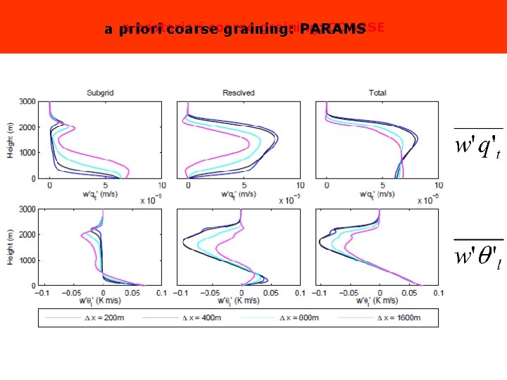 a posteriori coarse graining: COARSE a priori coarse graining: PARAMS 