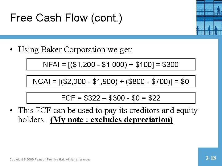 Free Cash Flow (cont. ) • Using Baker Corporation we get: NFAI = [($1, Free Cash Flow (cont. ) • Using Baker Corporation we get: NFAI = [($1,