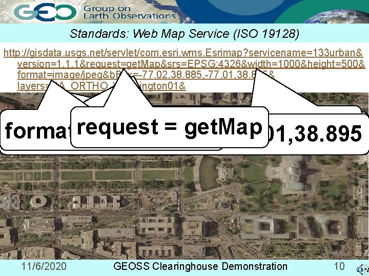 Standards: Web Map Service (ISO 19128) http: //wms. i 3. com/wms 24 bitdemo? version=1.