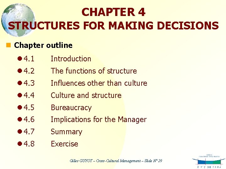CHAPTER 4 STRUCTURES FOR MAKING DECISIONS n Chapter outline l 4. 1 Introduction l