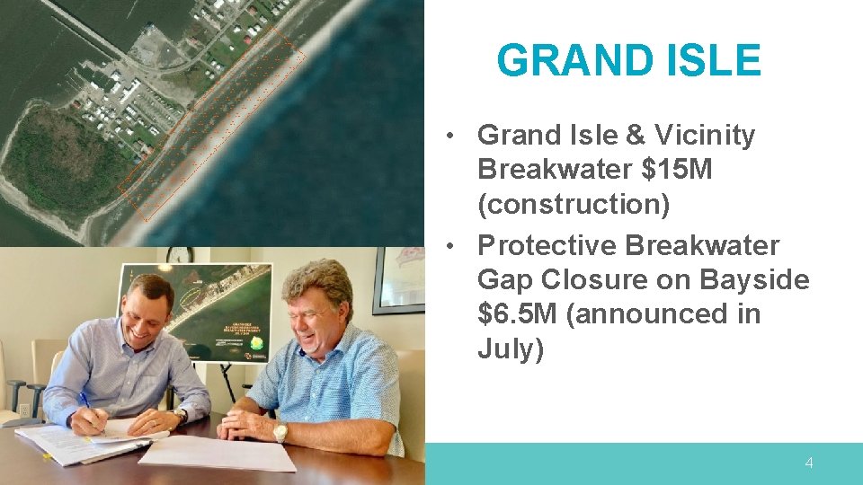 GRAND ISLE • Grand Isle & Vicinity Breakwater $15 M (construction) • Protective Breakwater