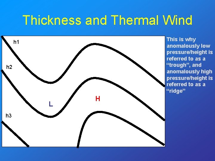 Thickness and Thermal Wind This is why anomalously low pressure/height is referred to as