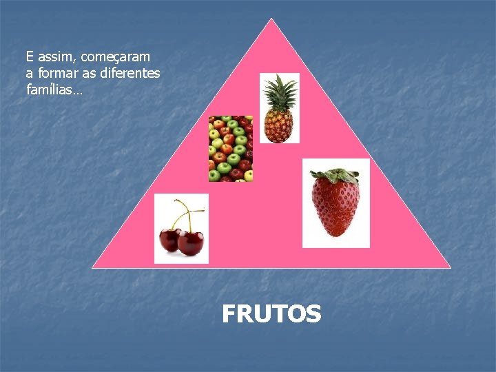 E assim, começaram a formar as diferentes famílias… FRUTOS E assim, começaram a formar as diferentes famílias… FRUTOS