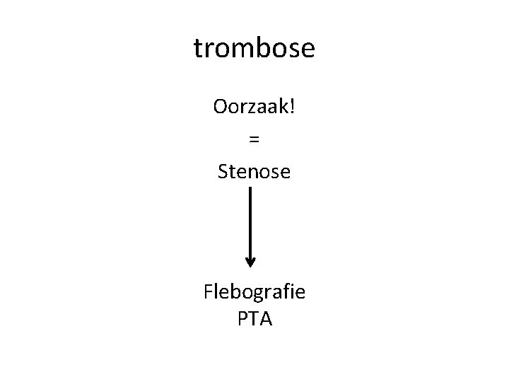trombose Oorzaak! = Stenose Flebografie PTA 