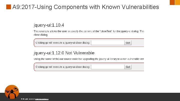 A 9: 2017 -Using Components with Known Vulnerabilities © All rights reserved. www. keepcoding.