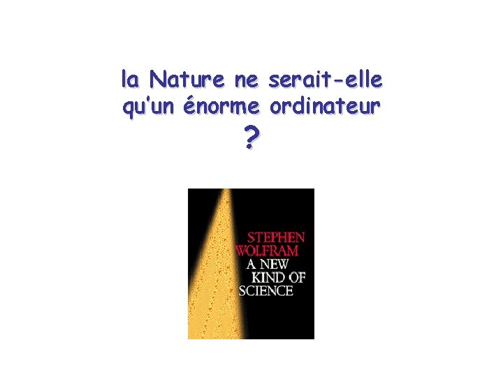 la Nature ne serait-elle qu’un énorme ordinateur ? la Nature ne serait-elle qu’un énorme ordinateur ?