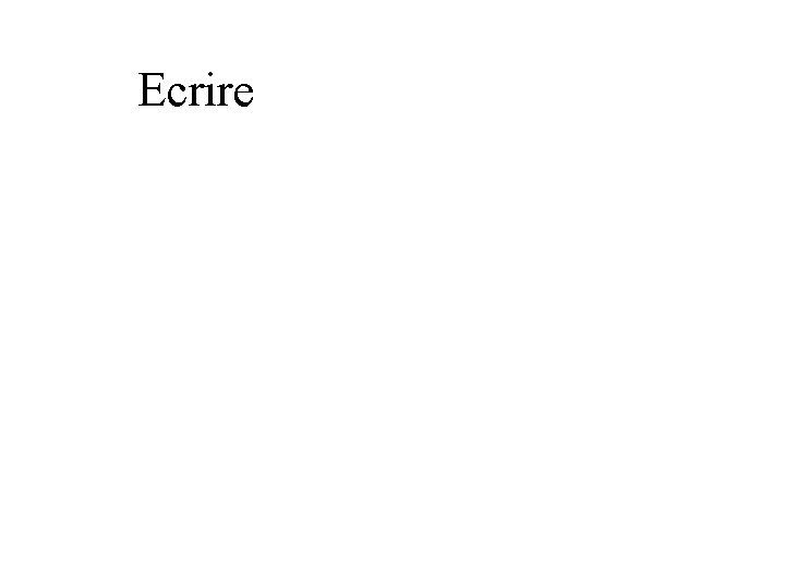 Ecrire Ecrire