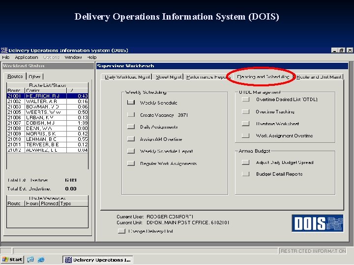 Delivery Operations Information System (DOIS) 