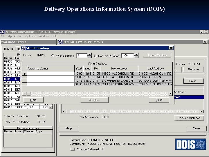 Delivery Operations Information System (DOIS) 