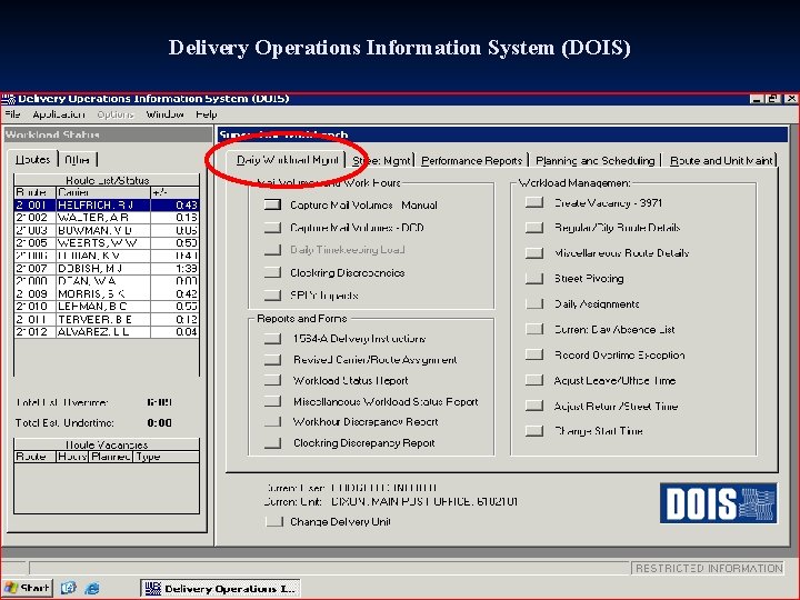 Delivery Operations Information System (DOIS) 