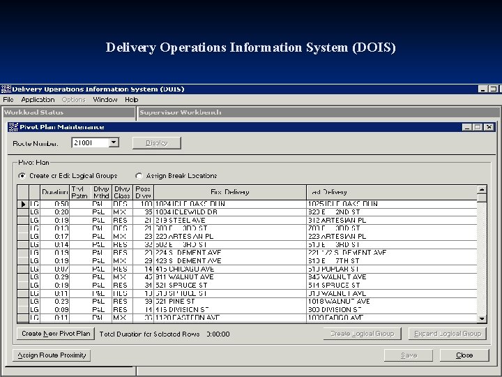 Delivery Operations Information System (DOIS) 