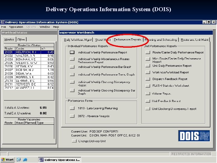 Delivery Operations Information System (DOIS) 