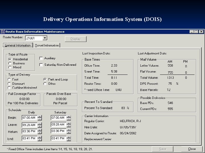 Delivery Operations Information System (DOIS) 