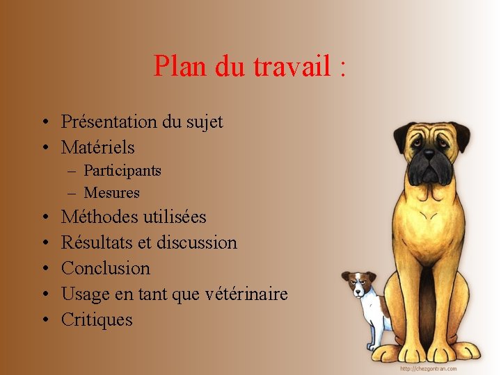 Plan du travail : • Présentation du sujet • Matériels – Participants – Mesures