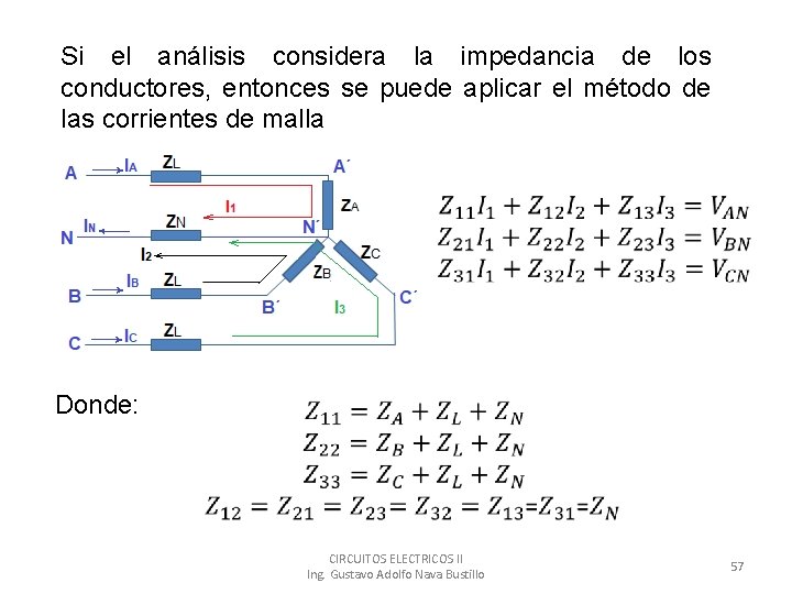 Si el análisis considera la impedancia de los conductores, entonces se puede aplicar el