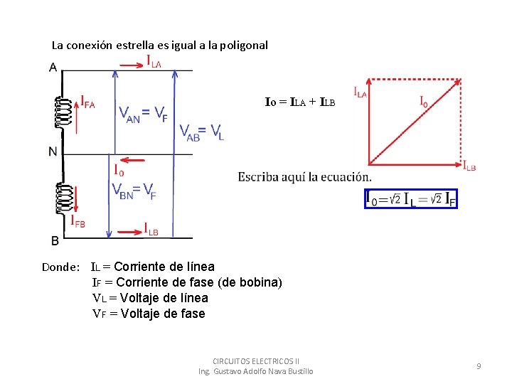 La conexión estrella es igual a la poligonal Io = ILA + ILB Donde: