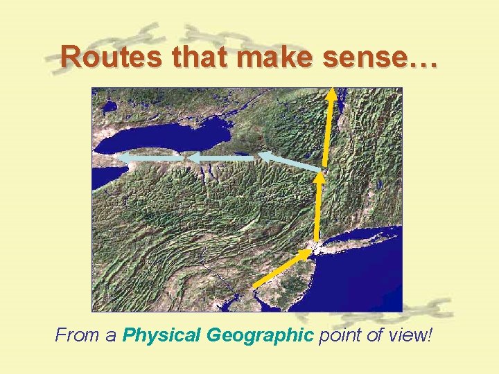 Routes that make sense… From a Physical Geographic point of view! Routes that make sense… From a Physical Geographic point of view!