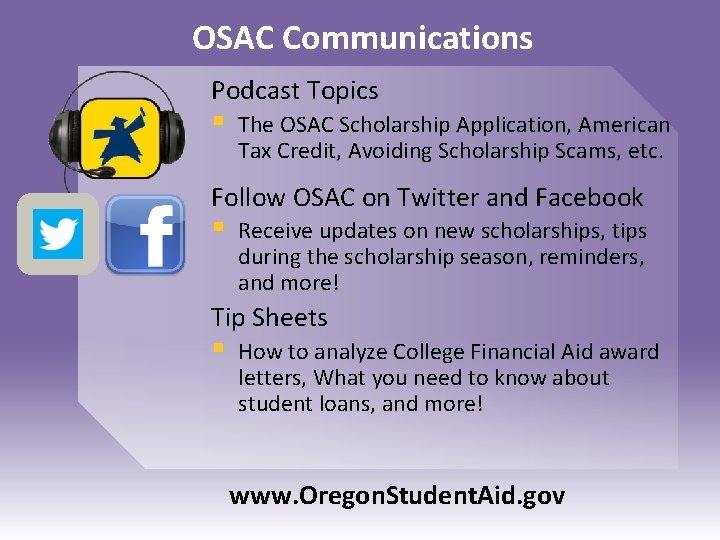 OSAC Communications Podcast Topics § The OSAC Scholarship Application, American Tax Credit, Avoiding Scholarship