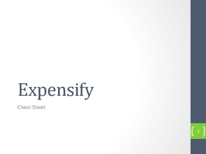 Expensify Cheat Sheet 1 