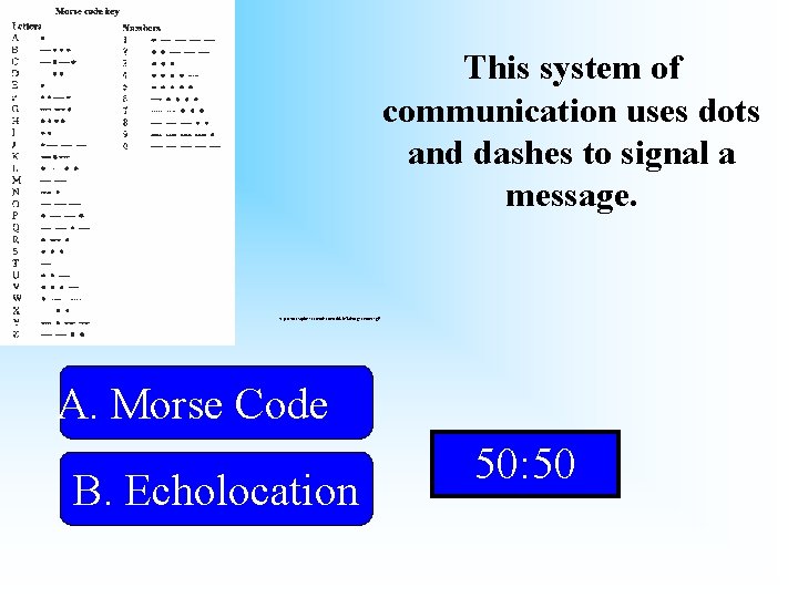 This system of communication uses dots and dashes to signal a message. http: //nasaexplores.