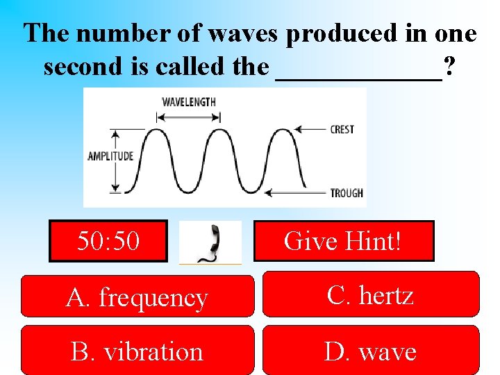 The number of waves produced in one second is called the ______? 50: 50