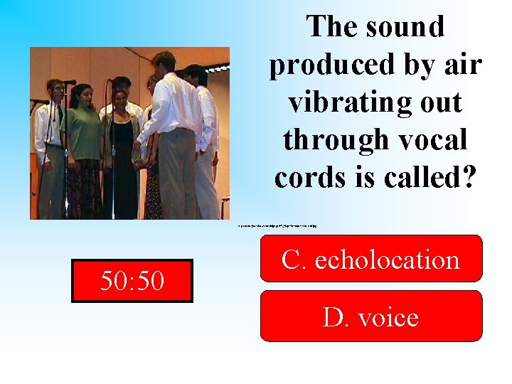 The sound produced by air vibrating out through vocal cords is called? http: //www.