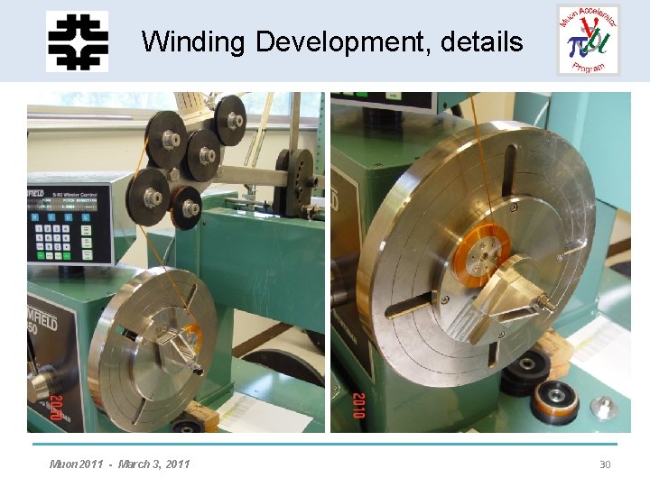 HCC - Helical Solenoid Winding Development, details Development Muon 2011 - March 3, 2011