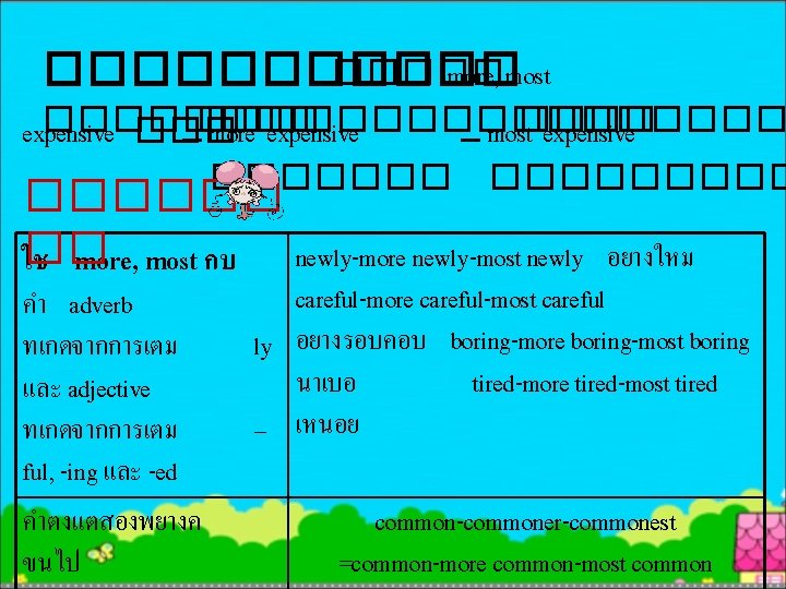 ������ more, most ������������� expensive ��� more expensive most���� expensive ��������� �� ใช more,