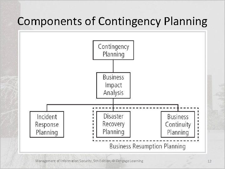 Components of Contingency Planning Management of Information Security, 5 th Edition, © Cengage Learning