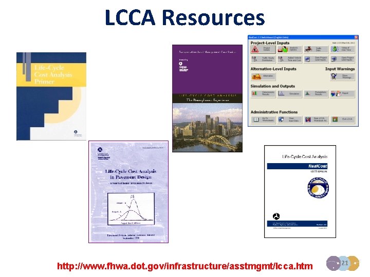 LCCA Resources LCCA Case Study User Manual LCCA Primer LCCA Technical Bulletin http: //www.