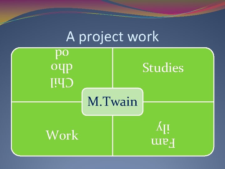 A project work Chil dho od Studies M. Twain Fam ily Work 