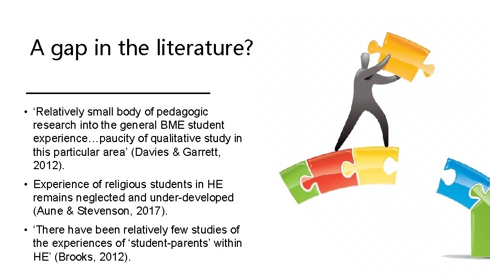 A gap in the literature? • ‘Relatively small body of pedagogic research into the
