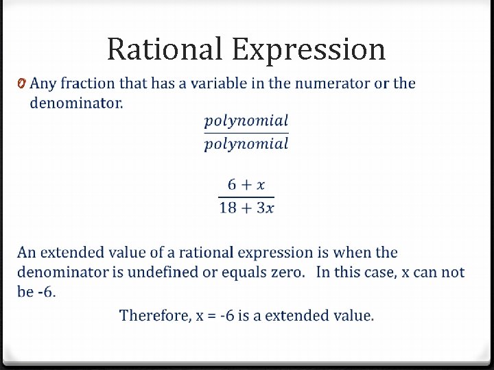 Rational Expression 0 