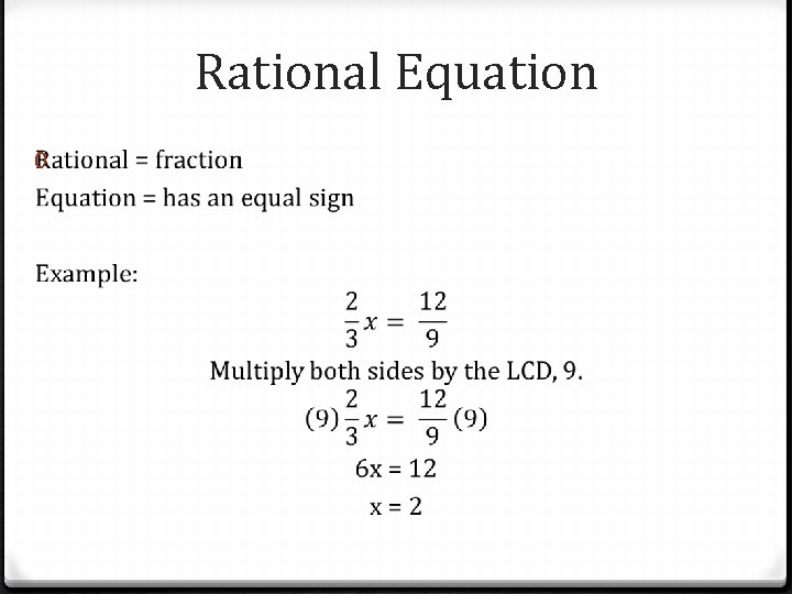 Rational Equation 0 