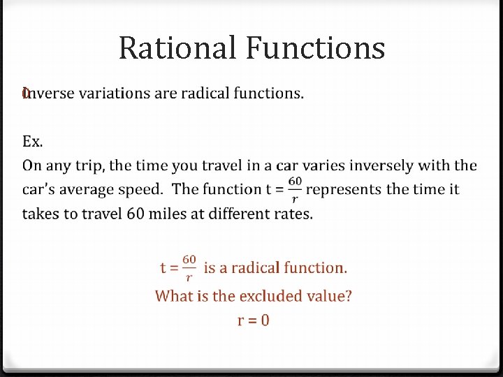 Rational Functions 0 