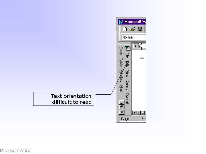 Microsoft Word Text orientation difficult to read 