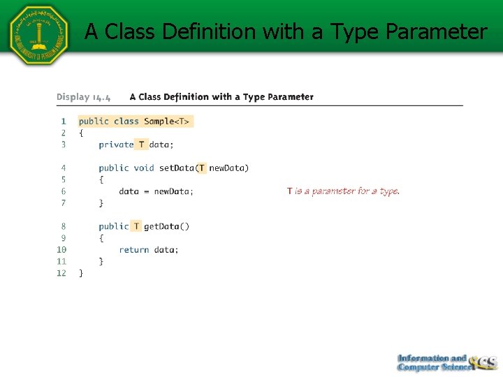 A Class Definition with a Type Parameter 