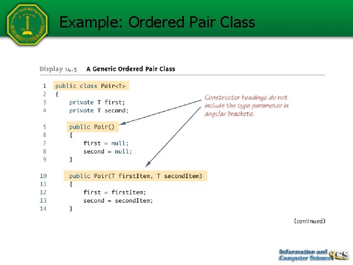 Example: Ordered Pair Class 