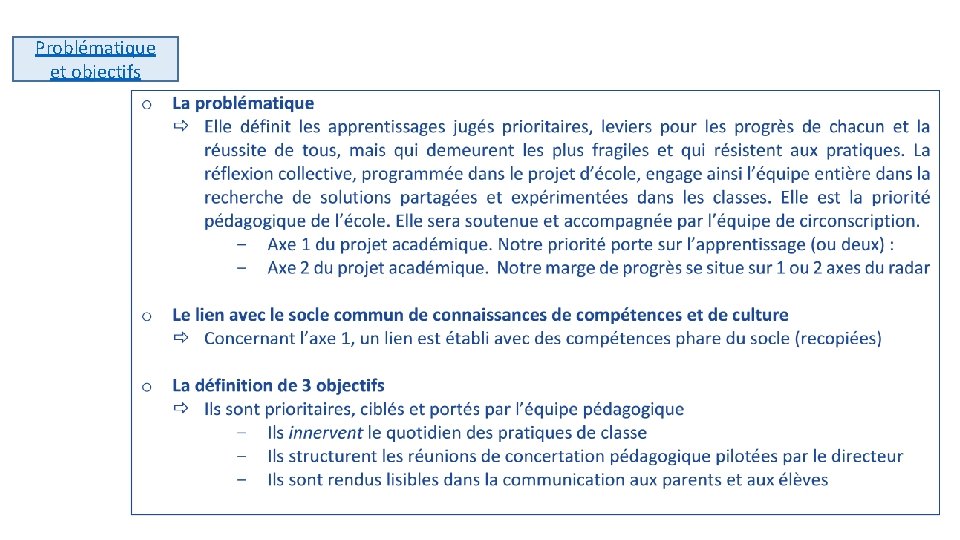 Problématique et objectifs Problématique et objectifs