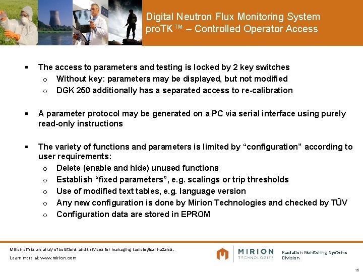 Digital Neutron Flux Monitoring System pro. TK™ – Controlled Operator Access § The access
