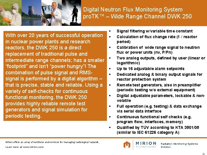 Digital Neutron Flux Monitoring System pro. TK™ – Wide Range Channel DWK 250 With