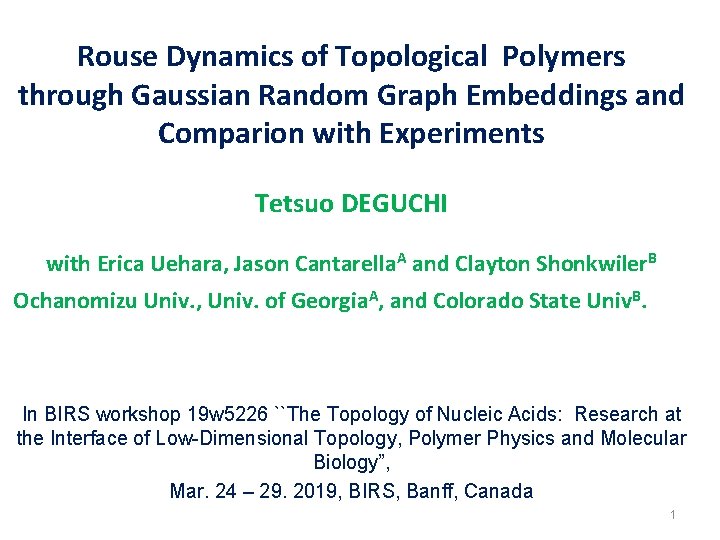 Rouse Dynamics of Topological Polymers through Gaussian Random Graph Embeddings and Comparion with Experiments