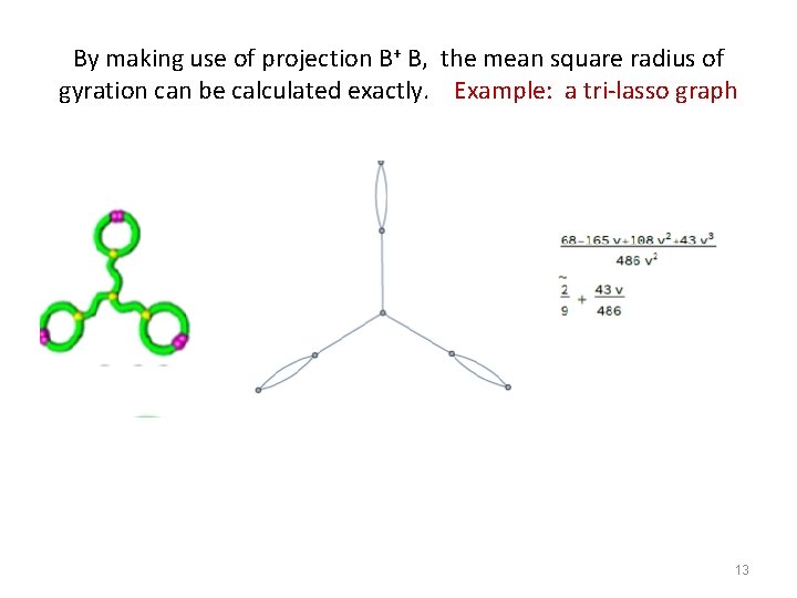 By making use of projection B+ B, the mean square radius of gyration can