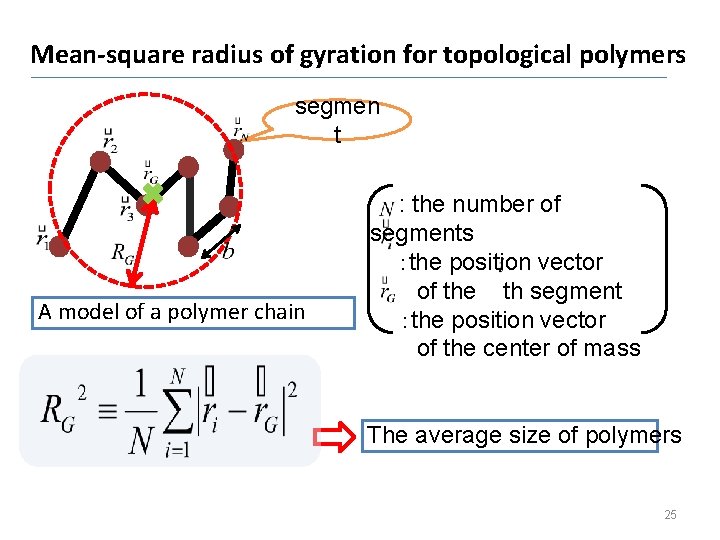 Mean-square radius of gyration for topological polymers segmen t A model of a polymer