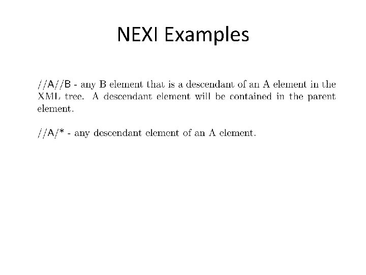 NEXI Examples 