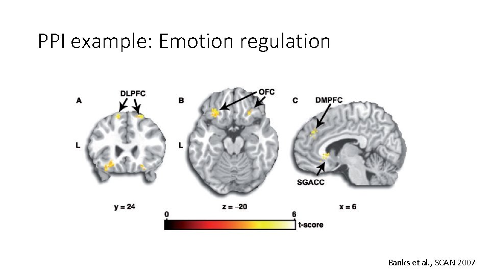 PPI example: Emotion regulation Banks et al. , SCAN 2007 